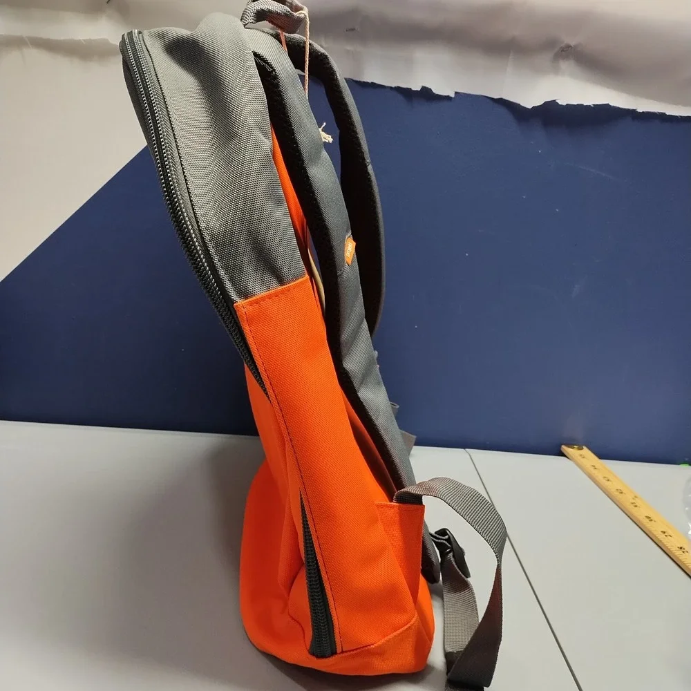 Projekt Klark Unisex Backpack Orange Gray Padded Shoulder Straps Water Resistant